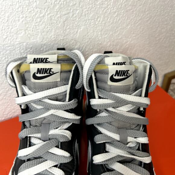 Nike Blazer Mid sacai Black Wolf Grey Mens Size 10 Womens Size 11.5 BV0072 002 - Picture 7 of 16